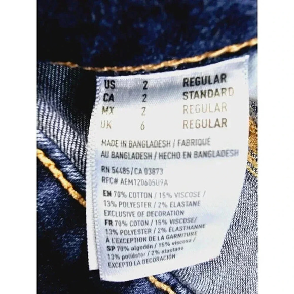 American Eagle Outfitters Size 2 Regular Super Stretch Artist Crop Blue Jeans - Picture 5 of 13